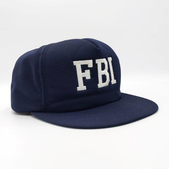 Vintage FBI Trucker Hat Snapback Cap Federal Bureau of Investigation Navy USA